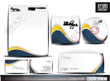 企业VI系统信纸名片信封光盘设计