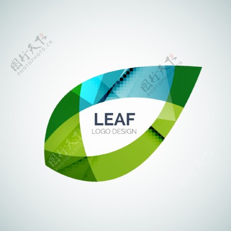 创意绿叶logo设计图片