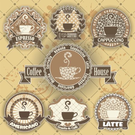 花纹咖啡屋标签