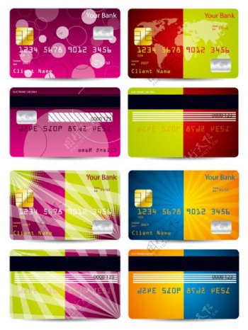 彩色信用卡矢量