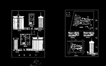 高档大型旅馆CAD设计施工方案图纸