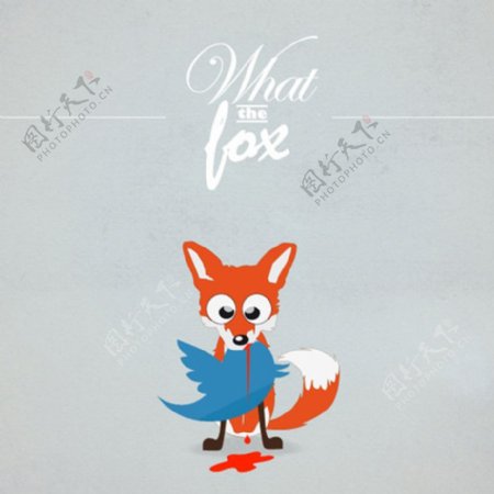 位图插画动物狐狸血迹免费素材
