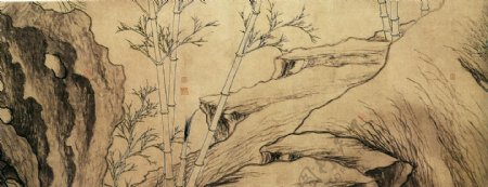 竹树石图片