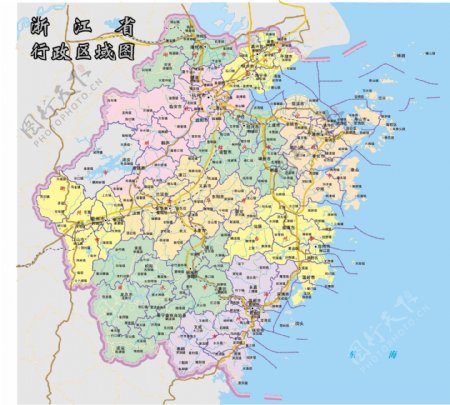 矢量浙江地图