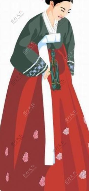 韩国传统礼服矢量图63