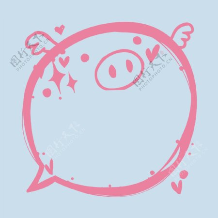 印花矢量图T恤图案动物猪生活元素免费素材