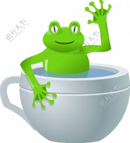 青蛙在茶杯剪贴画