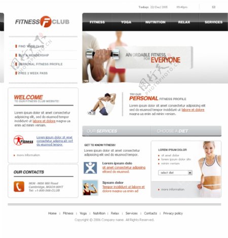 国外运动体育健身网页设计素材