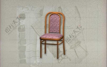 酒店风格家具椅子B0303D模型