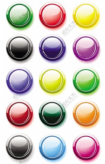 许多按钮颜色晶体圆矢量矢量素材