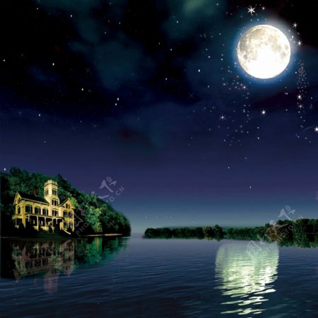 月亮河风景图