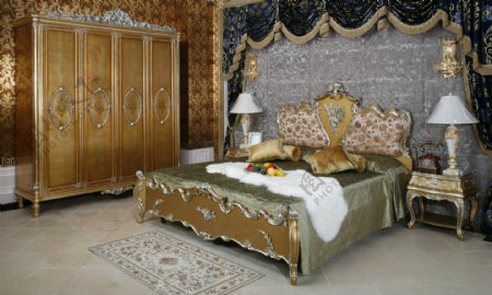 古典家具床欧式图片