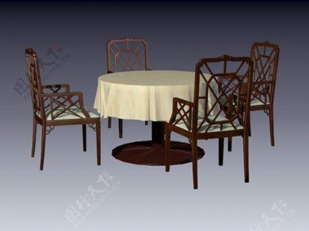 欧式桌椅3d模型家具图片素材1