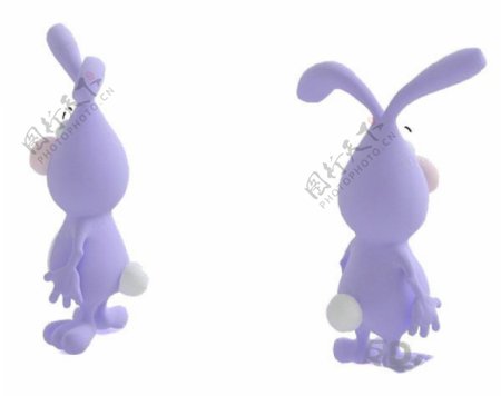 紫色儿童动物玩具3d模型
