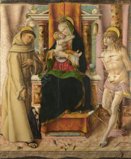 卡洛圣母圣婴圣徒弗朗西斯和塞巴斯蒂安图片