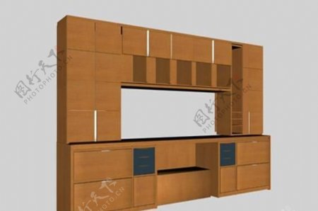 办公家具柜子43D模型