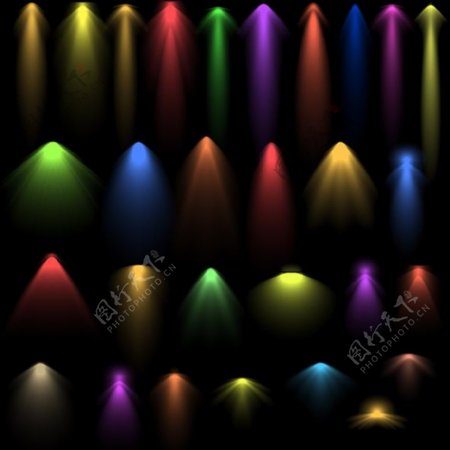 彩色舞台灯光PSD图片