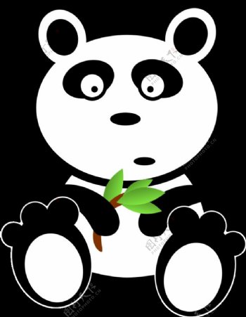 熊猫和竹叶