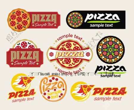 创意pizza商标设计矢量素材