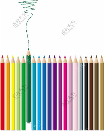 彩色铅笔矢量素材