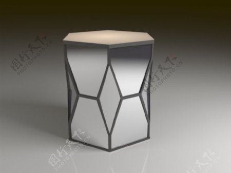 3D欧式六边形咖啡桌茶几