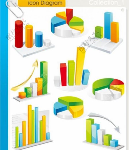 财务数据统计分析矢量图片