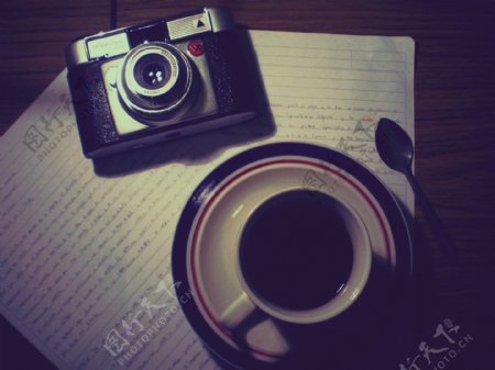 老相机咖啡图片
