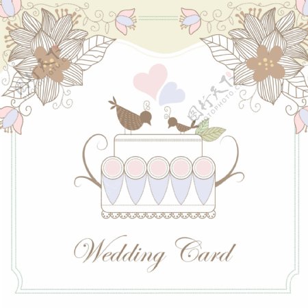 花纹装饰矢量婚礼卡设计