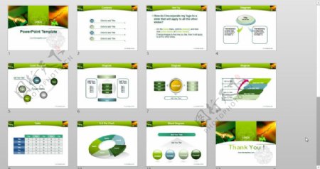 绿色现代科技PPT商务模板