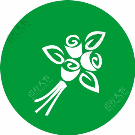 绿色花卉图标