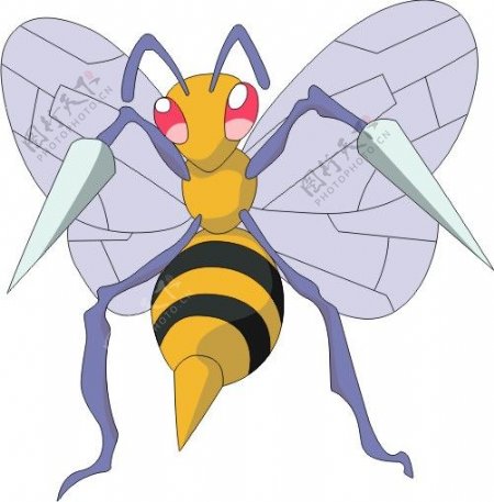 印花矢量图卡通动物昆虫蜜蜂紫色免费素材