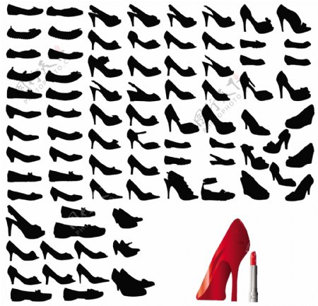女性高跟鞋矢量素材