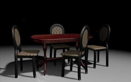 餐桌组合40家具3D模型