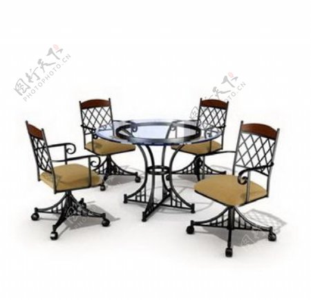 西餐厅桌椅3d模型家具图片素材40