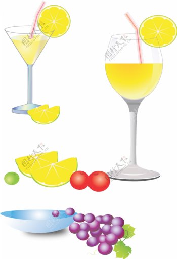水果杯子矢量图