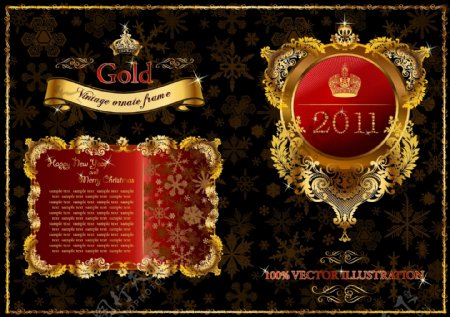 华丽金色2011年数字设计矢量素材