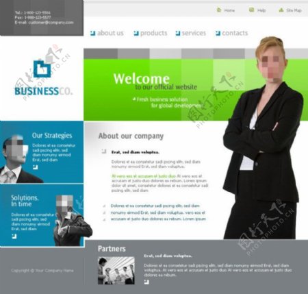 商务企业网站psd模板