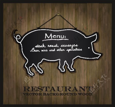 黑板在墙上向量01餐厅的菜单