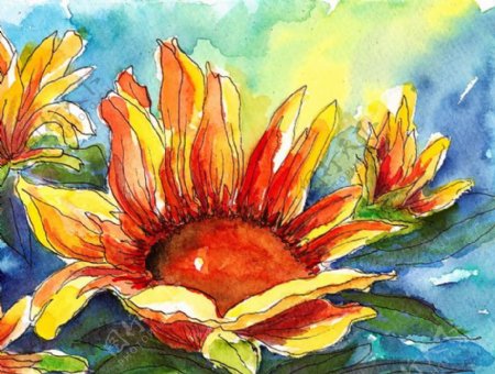 位图植物写意花卉花朵向日葵免费素材