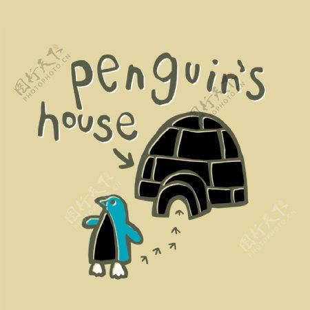 印花矢量图卡通卡通动物企鹅卡通静物免费素材