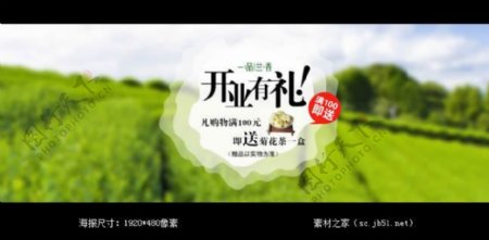 淘宝茶叶店开业促销海报素材