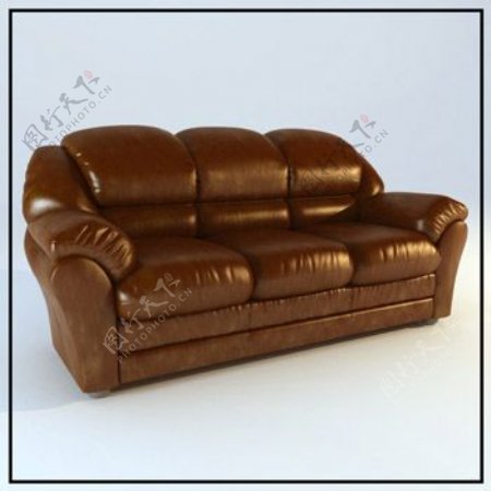 皮革棕三人单人沙发欧式家具