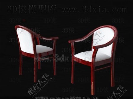 红白色的木椅