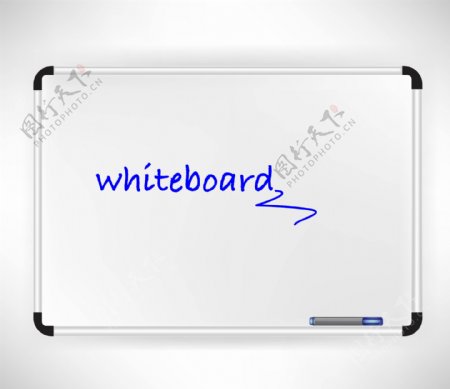 精美白板与白板笔矢量素材