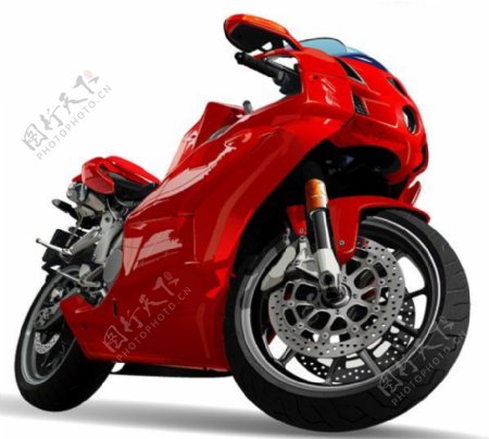 一款漂亮的AI格式红色摩托车矢量素材