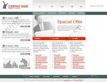 白色简洁企业网站模板