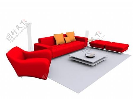 沙发组合3d模型沙发效果图72