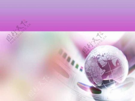紫色背景地球商务PPT模板