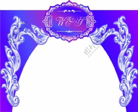 浪漫紫色婚礼拱门