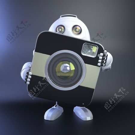 紧凑型数码相机的Android机器人